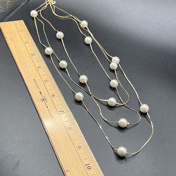 Vintage Korea faux pearl layered necklace - Picture 2 of 4